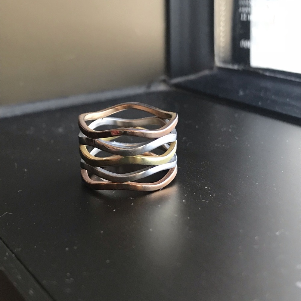 Three toned ribbed ring - Picture 5 of 8